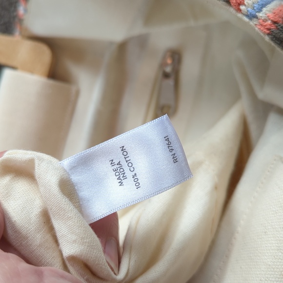 J. Jill woven cotton tote with wood handles - Picture 8 of 8